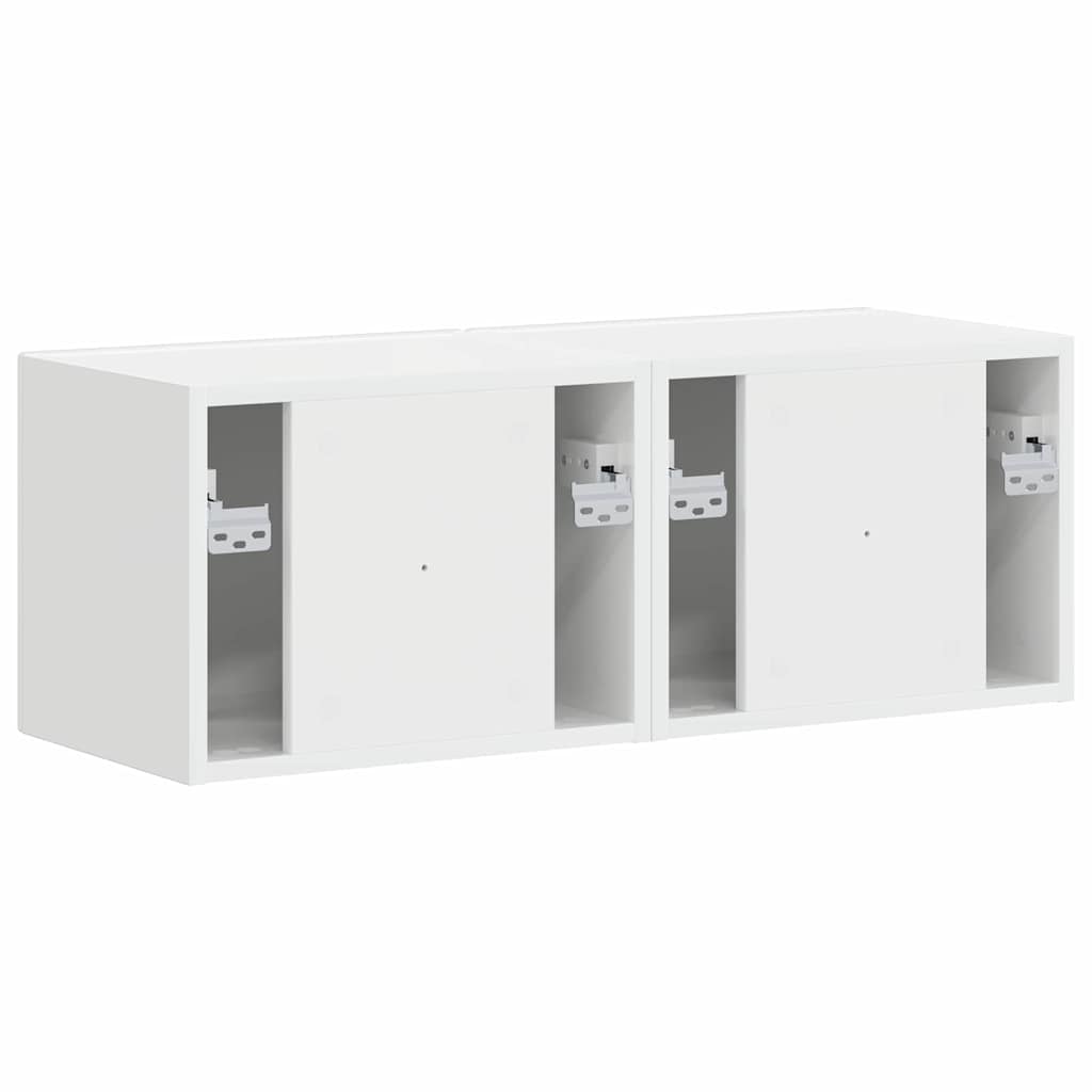 TV Wandkast 2 pcs Glanzend Wit 39 x 31 x 29,5 cm Bewerkt hout is nu te koop bij PeponiXL, paradijselijk wonen!