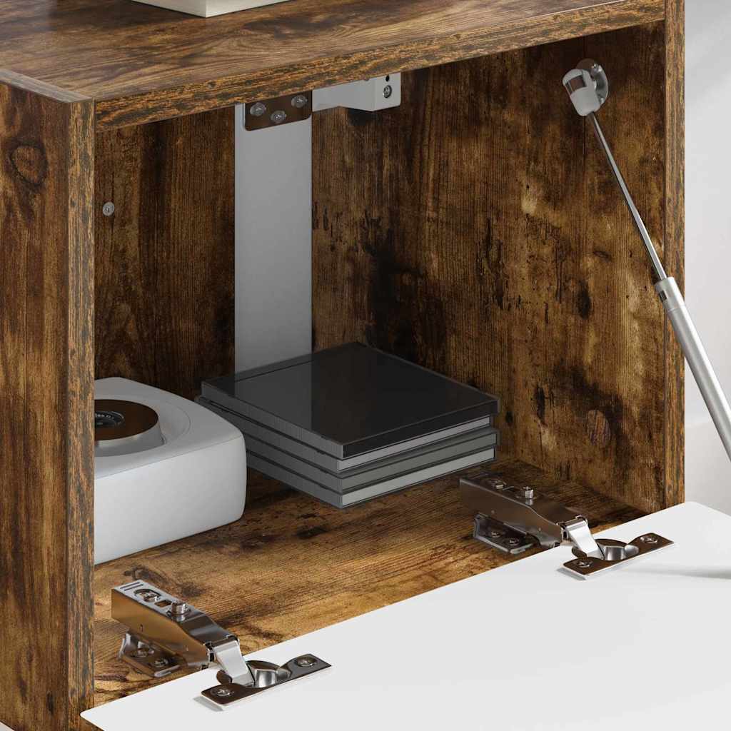 TV Wandkast Gerookt eiken 39 x 31 x 29,5 cm Bewerkt hout is nu te koop bij PeponiXL, paradijselijk wonen!
