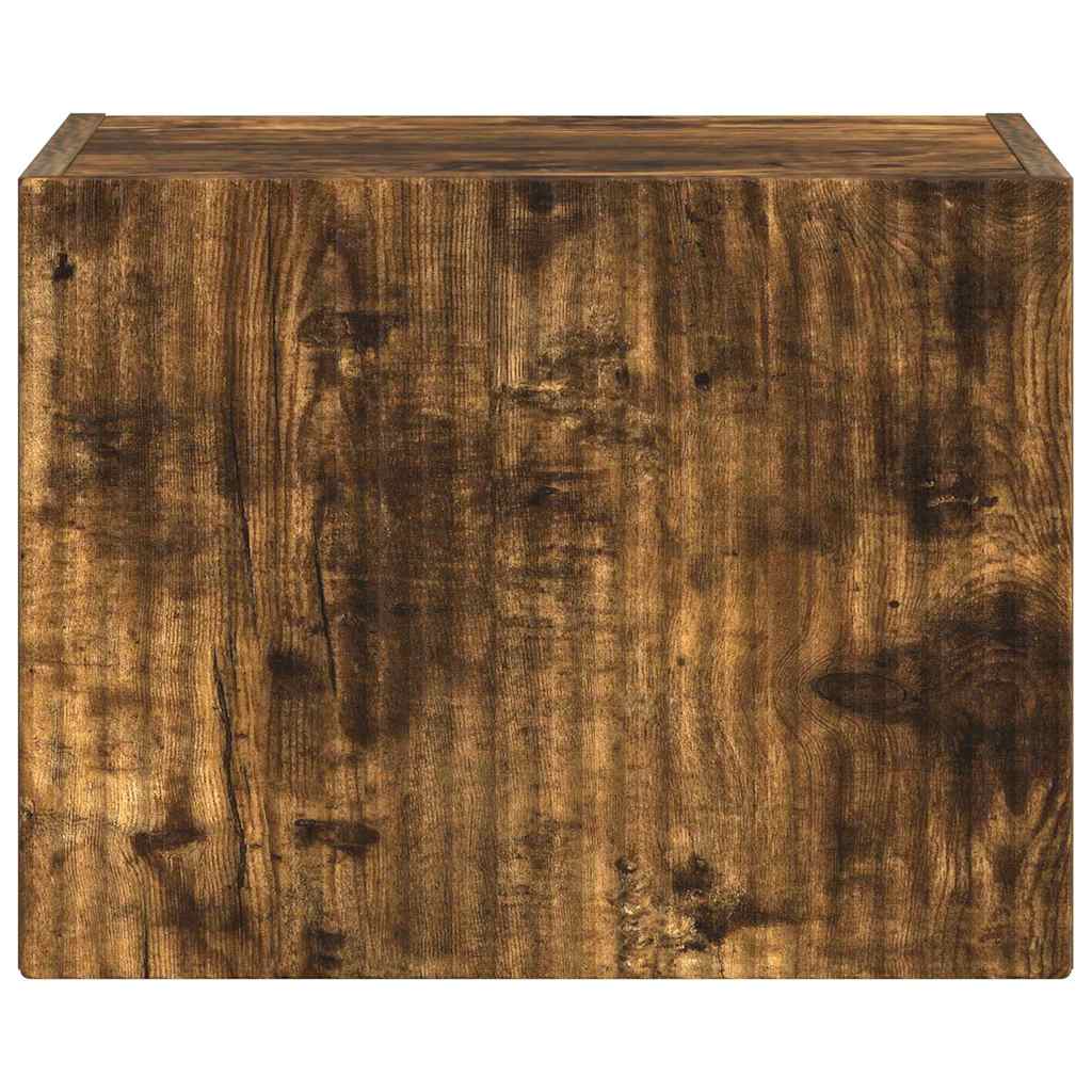 TV Wandkast Gerookt eiken 39 x 31 x 29,5 cm Bewerkt hout is nu te koop bij PeponiXL, paradijselijk wonen!