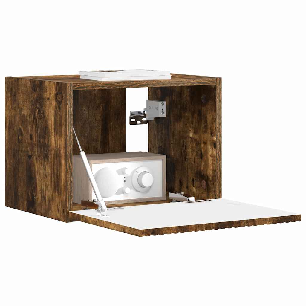 TV Wandkast Gerookt eiken 39 x 31 x 29,5 cm Bewerkt hout is nu te koop bij PeponiXL, paradijselijk wonen!