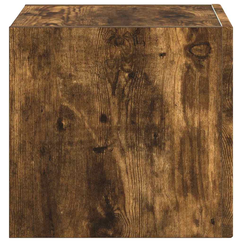 TV Wandkast Gerookt eiken 39 x 31 x 29,5 cm Bewerkt hout is nu te koop bij PeponiXL, paradijselijk wonen!