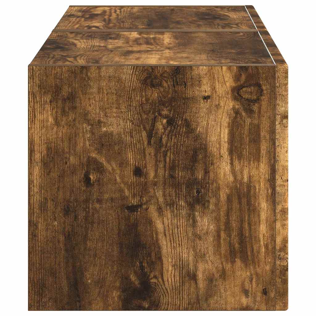 TV Wandkast 2 pcs Gerookt eiken 39 x 31 x 29,5 cm Bewerkt hout is nu te koop bij PeponiXL, paradijselijk wonen!