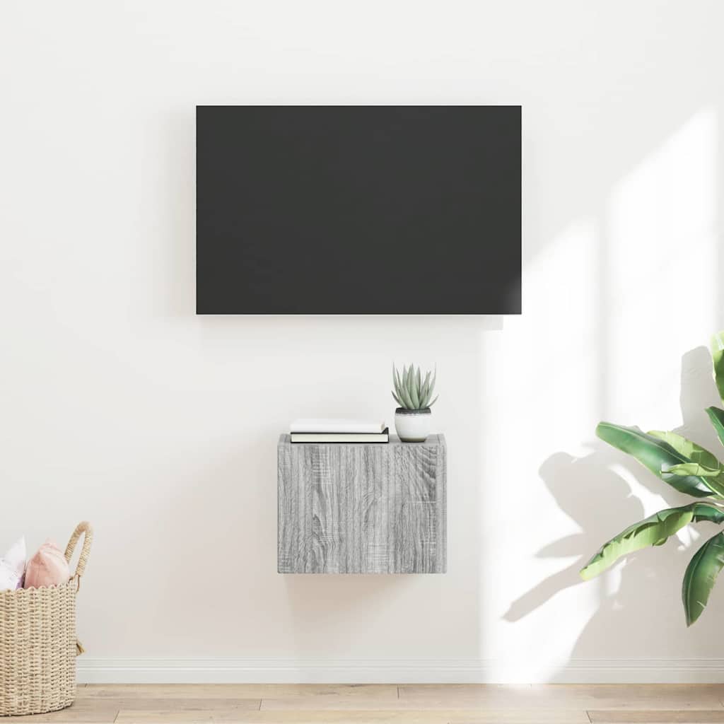TV Wandkast Grijs Sonoma 39 x 31 x 29,5 cm Bewerkt hout is nu te koop bij PeponiXL, paradijselijk wonen!
