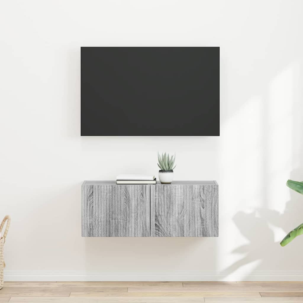 TV Wandkast 2 pcs Grijs Sonoma 39 x 31 x 29,5 cm Bewerkt hout is nu te koop bij PeponiXL, paradijselijk wonen!