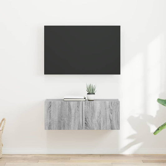 TV Wandkast 2 pcs Grijs Sonoma 39 x 31 x 29,5 cm Bewerkt hout is nu te koop bij PeponiXL, paradijselijk wonen!