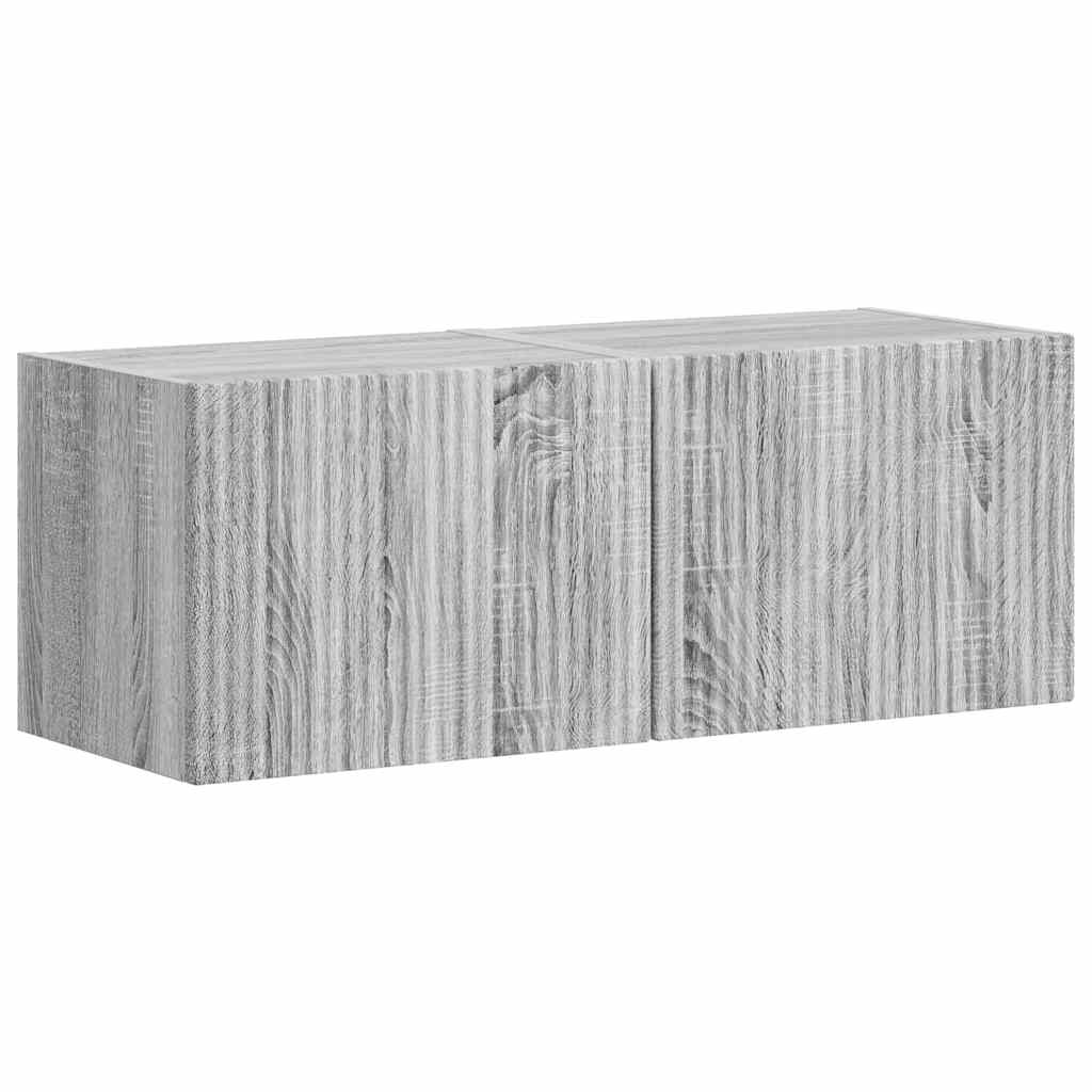 TV Wandkast 2 pcs Grijs Sonoma 39 x 31 x 29,5 cm Bewerkt hout is nu te koop bij PeponiXL, paradijselijk wonen!