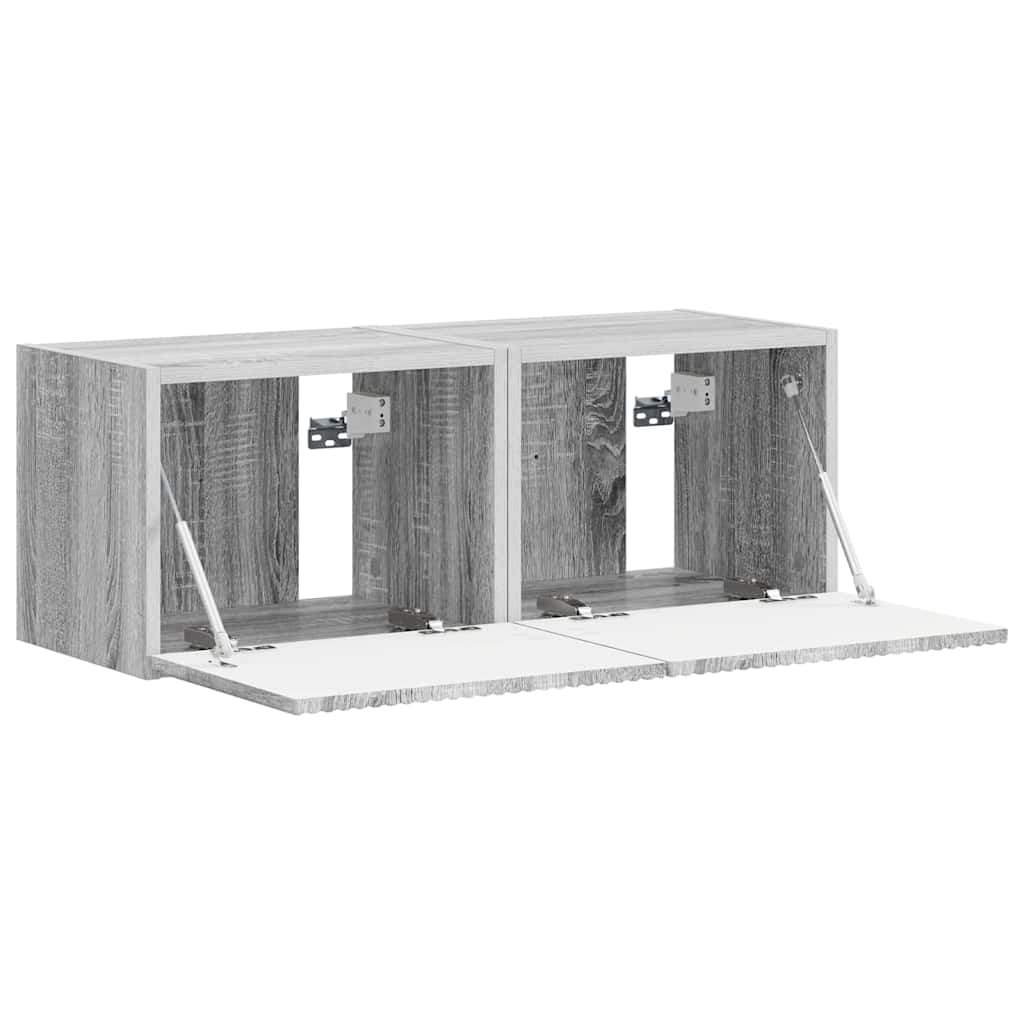 TV Wandkast 2 pcs Grijs Sonoma 39 x 31 x 29,5 cm Bewerkt hout is nu te koop bij PeponiXL, paradijselijk wonen!