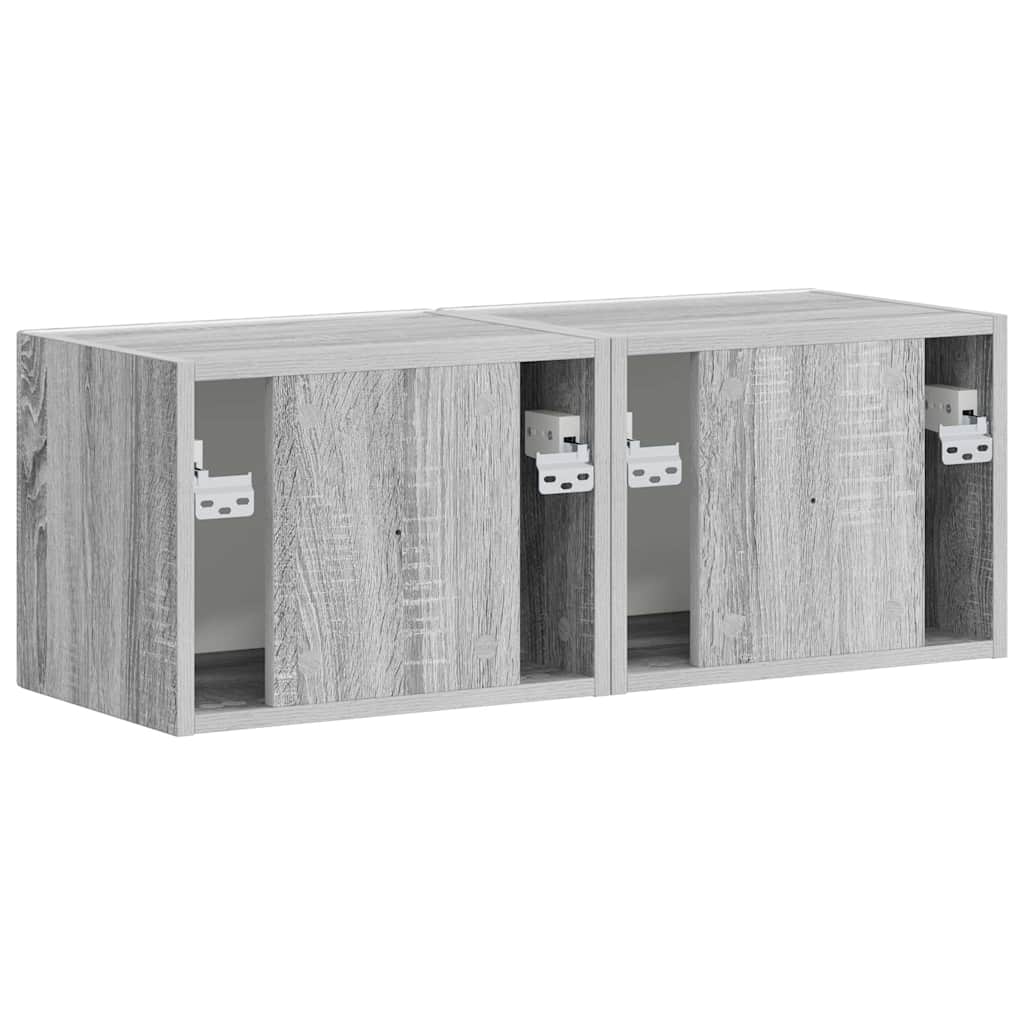 TV Wandkast 2 pcs Grijs Sonoma 39 x 31 x 29,5 cm Bewerkt hout is nu te koop bij PeponiXL, paradijselijk wonen!