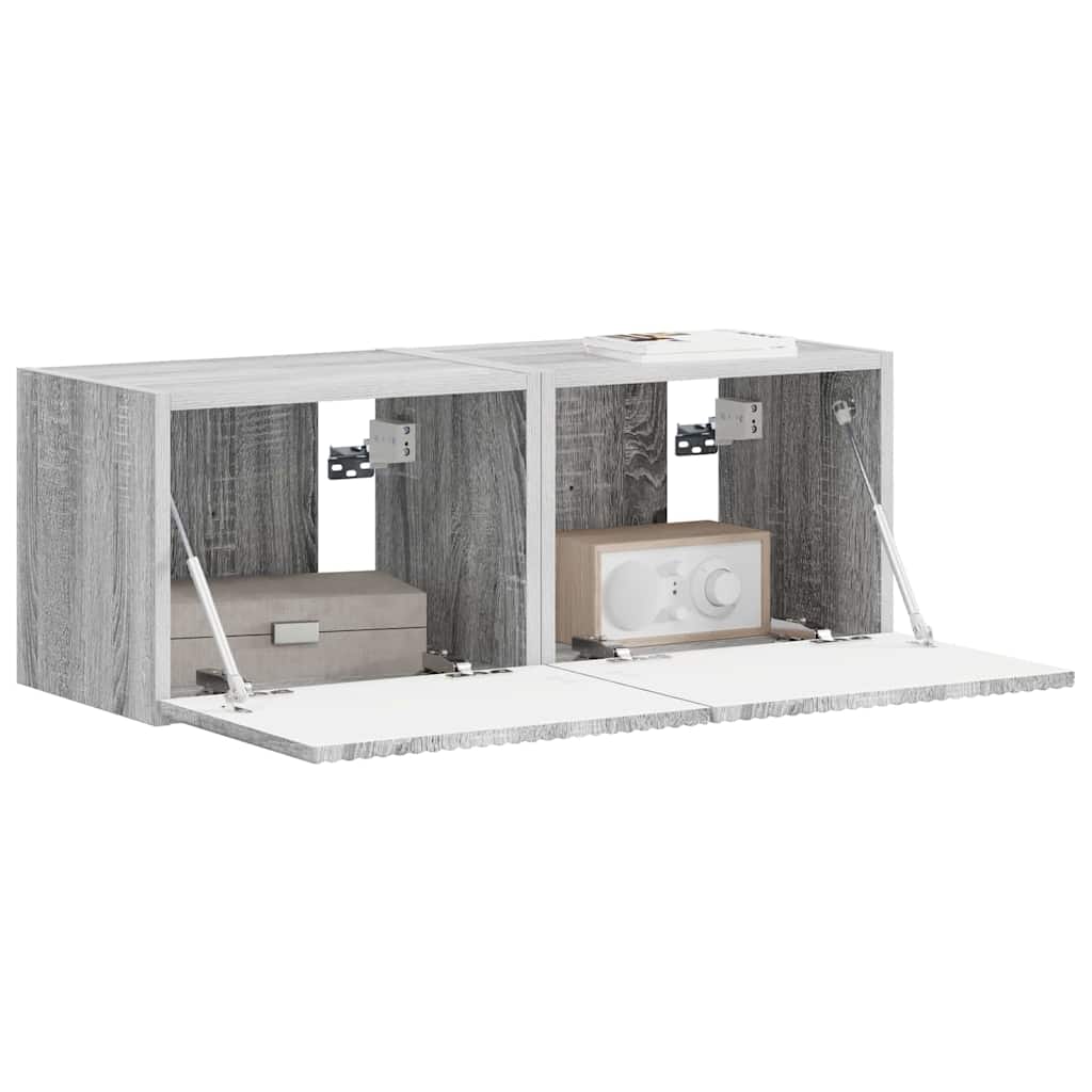 TV Wandkast 2 pcs Grijs Sonoma 39 x 31 x 29,5 cm Bewerkt hout is nu te koop bij PeponiXL, paradijselijk wonen!