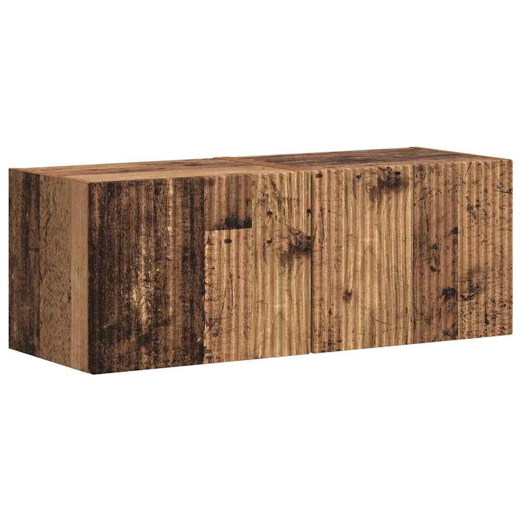 TV Wandkast 2 pcs Oud Hout 39 x 31 x 29,5 cm Bewerkt hout is nu te koop bij PeponiXL, paradijselijk wonen!