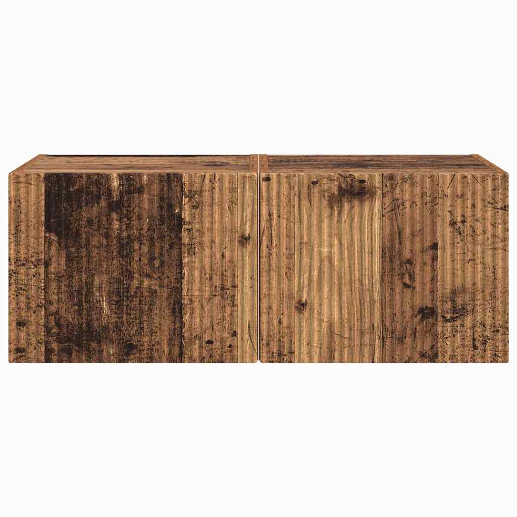 TV Wandkast 2 pcs Oud Hout 39 x 31 x 29,5 cm Bewerkt hout is nu te koop bij PeponiXL, paradijselijk wonen!