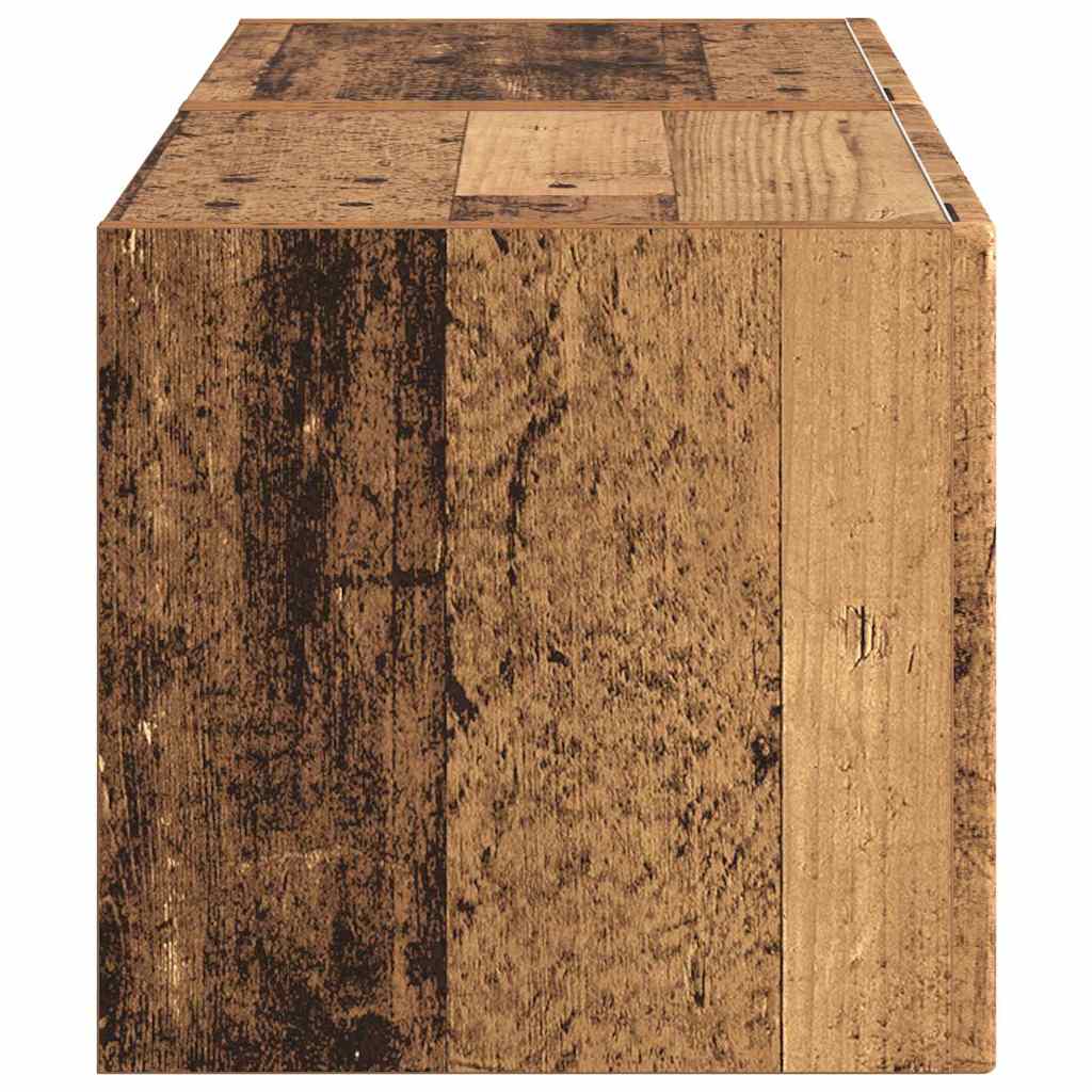 TV Wandkast 2 pcs Oud Hout 39 x 31 x 29,5 cm Bewerkt hout is nu te koop bij PeponiXL, paradijselijk wonen!