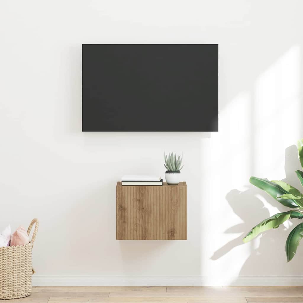 TV Wandkast Ambachtelijk eiken 39 x 31 x 29,5 cm Bewerkt hout is nu te koop bij PeponiXL, paradijselijk wonen!