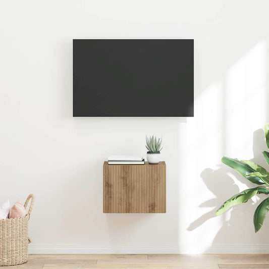 TV Wandkast Ambachtelijk eiken 39 x 31 x 29,5 cm Bewerkt hout is nu te koop bij PeponiXL, paradijselijk wonen!
