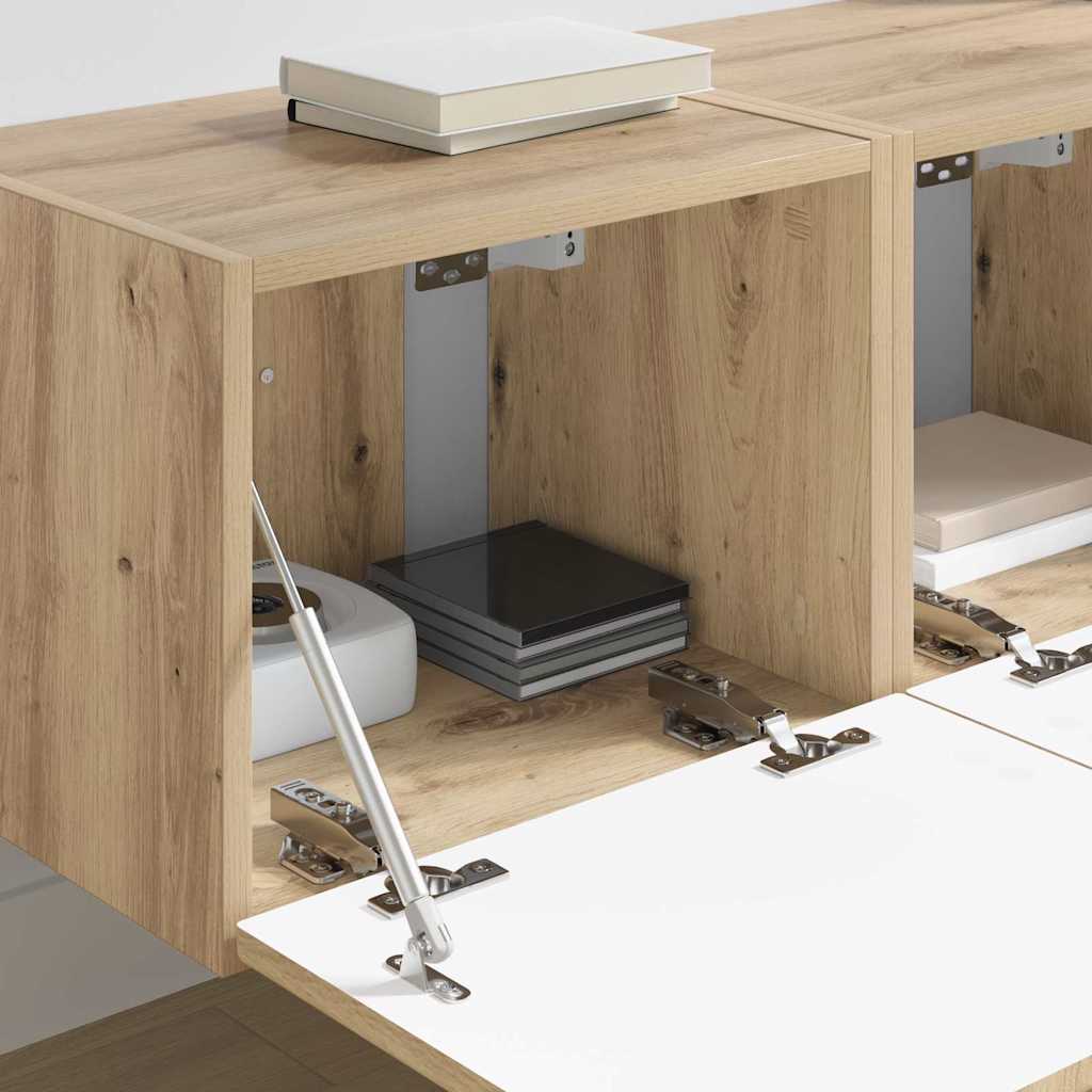 TV Wandkast 2 pcs Ambachtelijk eiken 60 x 31 x 29.5 cm is nu te koop bij PeponiXL, paradijselijk wonen!