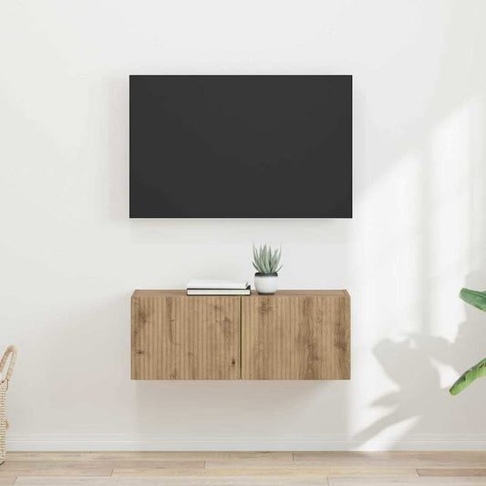 TV Wandkast 2 pcs Ambachtelijk eiken 60 x 31 x 29.5 cm is nu te koop bij PeponiXL, paradijselijk wonen!