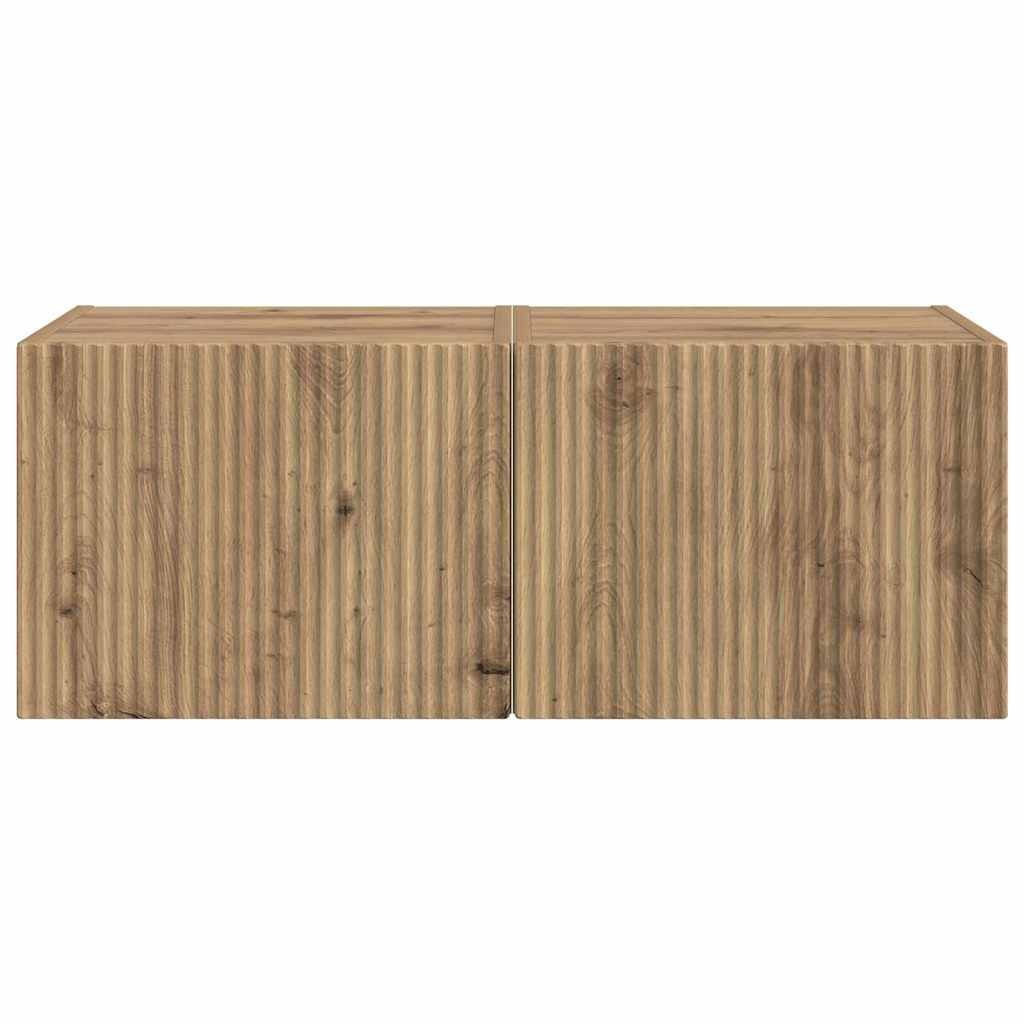 TV Wandkast 2 pcs Ambachtelijk eiken 60 x 31 x 29.5 cm is nu te koop bij PeponiXL, paradijselijk wonen!