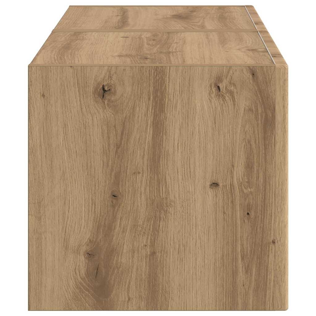 TV Wandkast 2 pcs Ambachtelijk eiken 60 x 31 x 29.5 cm is nu te koop bij PeponiXL, paradijselijk wonen!