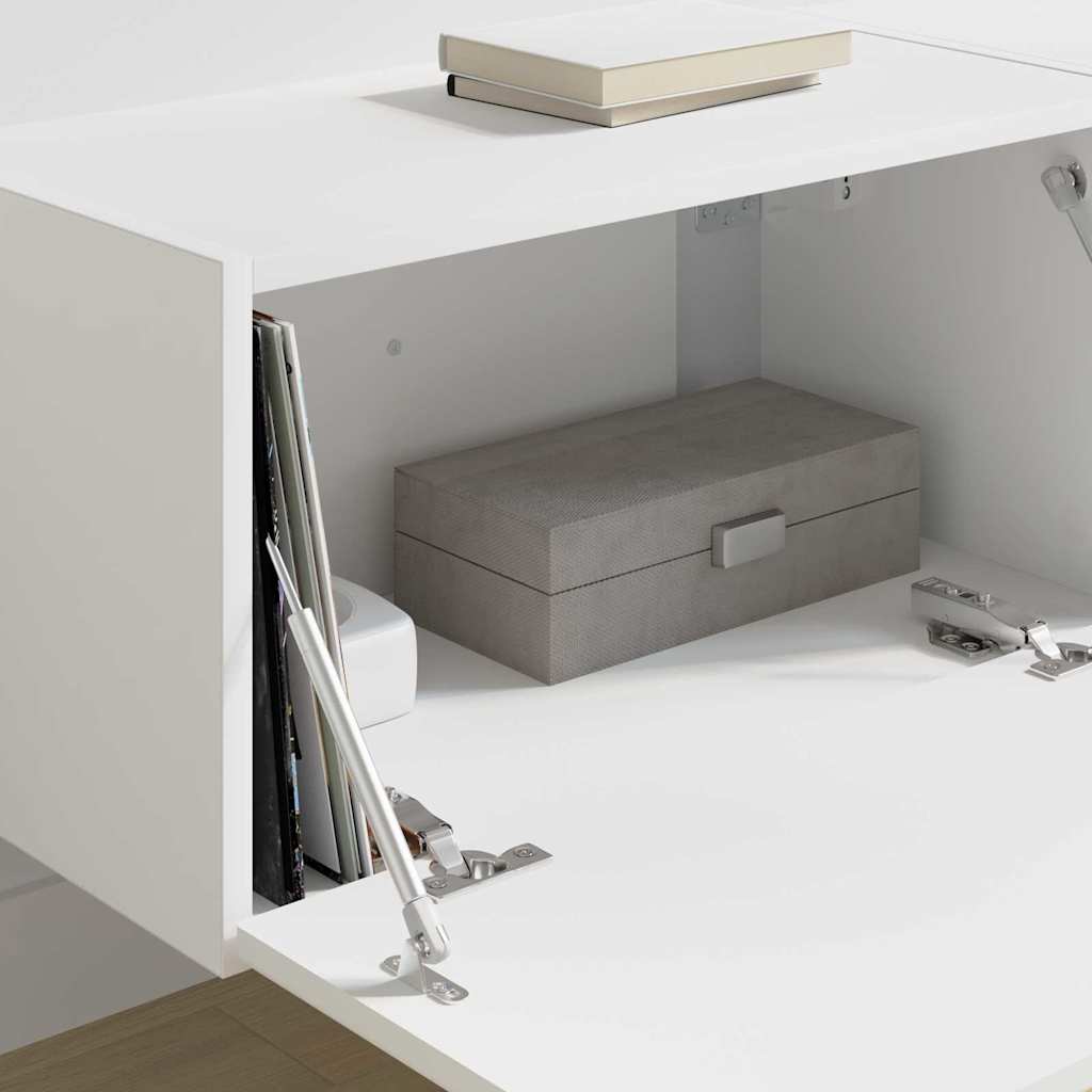 TV Wandkast 2 pcs Wit 60 x 31 x 29,5 cm Bewerkt hout is nu te koop bij PeponiXL, paradijselijk wonen!