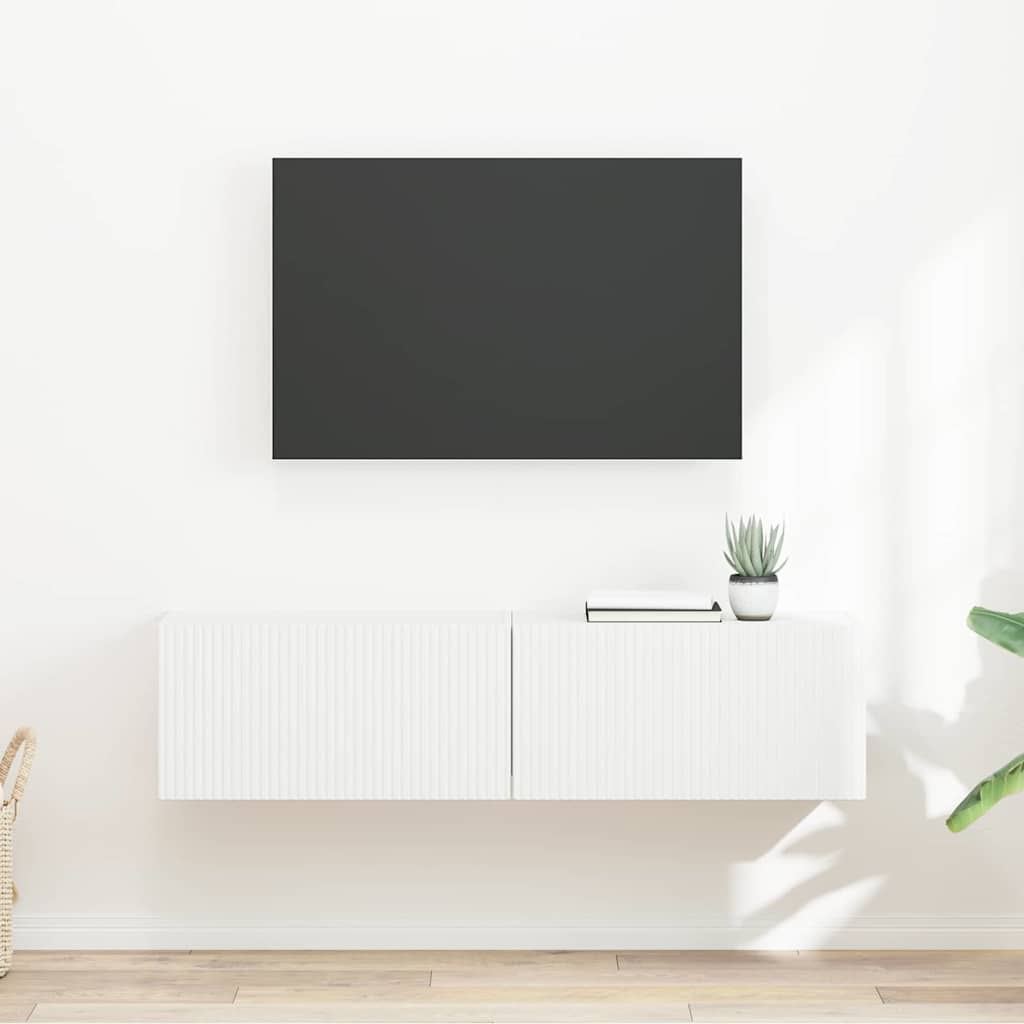 TV Wandkast 2 pcs Wit 60 x 31 x 29,5 cm Bewerkt hout is nu te koop bij PeponiXL, paradijselijk wonen!