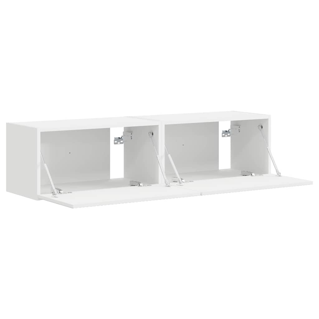 TV Wandkast 2 pcs Wit 60 x 31 x 29,5 cm Bewerkt hout is nu te koop bij PeponiXL, paradijselijk wonen!