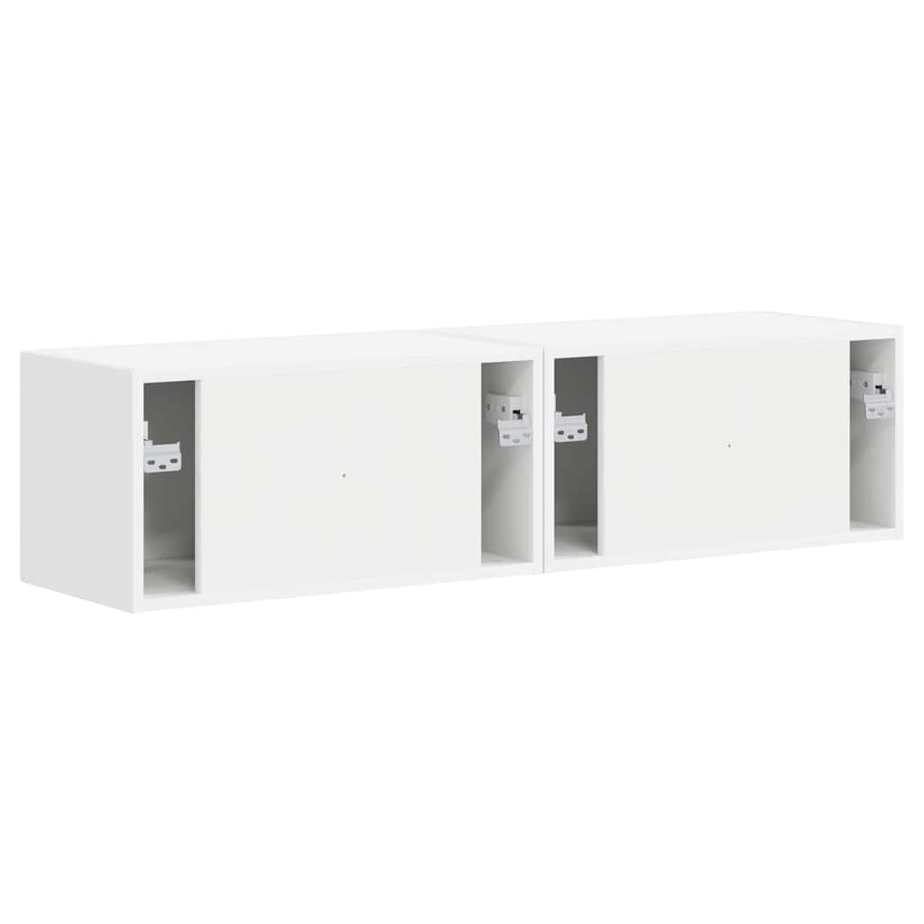 TV Wandkast 2 pcs Wit 60 x 31 x 29,5 cm Bewerkt hout is nu te koop bij PeponiXL, paradijselijk wonen!