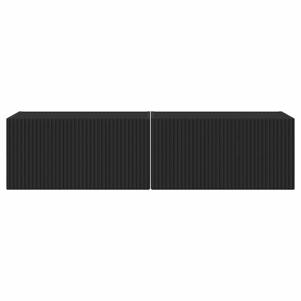 TV Wandkast 2 pcs Zwart 60 x 31 x 29,5 cm Bewerkt hout is nu te koop bij PeponiXL, paradijselijk wonen!