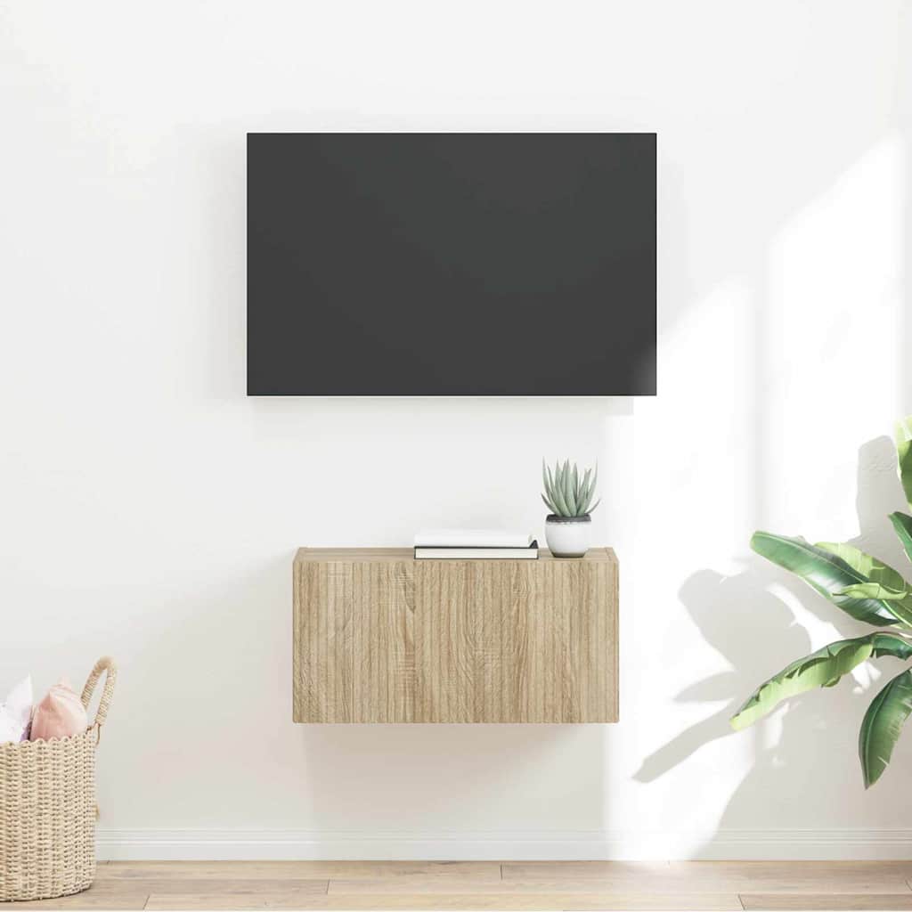 TV Wandkast Sonoma 60 x 31 x 29,5 cm Bewerkt hout is nu te koop bij PeponiXL, paradijselijk wonen!