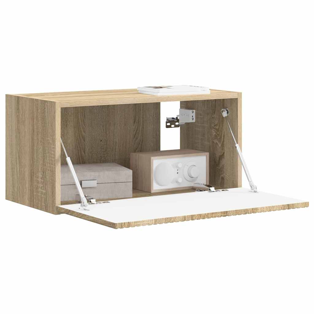 TV Wandkast Sonoma 60 x 31 x 29,5 cm Bewerkt hout is nu te koop bij PeponiXL, paradijselijk wonen!