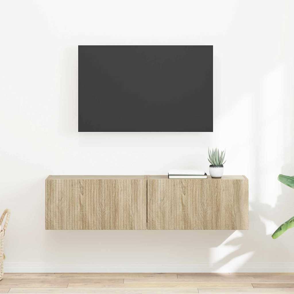 TV Wandkast 2 pcs Sonoma 60 x 31 x 29,5 cm Bewerkt hout is nu te koop bij PeponiXL, paradijselijk wonen!