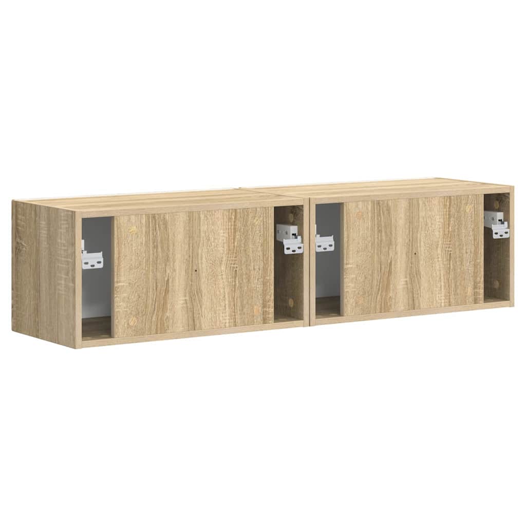 TV Wandkast 2 pcs Sonoma 60 x 31 x 29,5 cm Bewerkt hout is nu te koop bij PeponiXL, paradijselijk wonen!