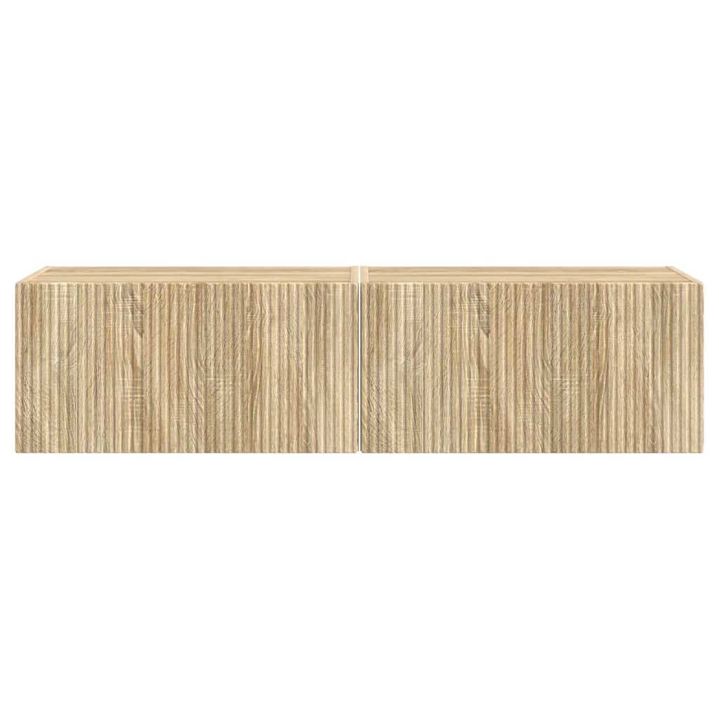 TV Wandkast 2 pcs Sonoma 60 x 31 x 29,5 cm Bewerkt hout is nu te koop bij PeponiXL, paradijselijk wonen!