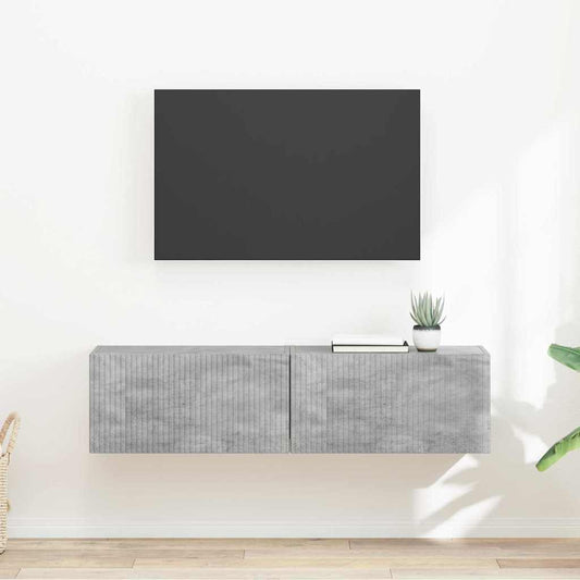TV Wandkast 2 pcs Beton 60 x 31 x 29,5 cm Bewerkt hout is nu te koop bij PeponiXL, paradijselijk wonen!