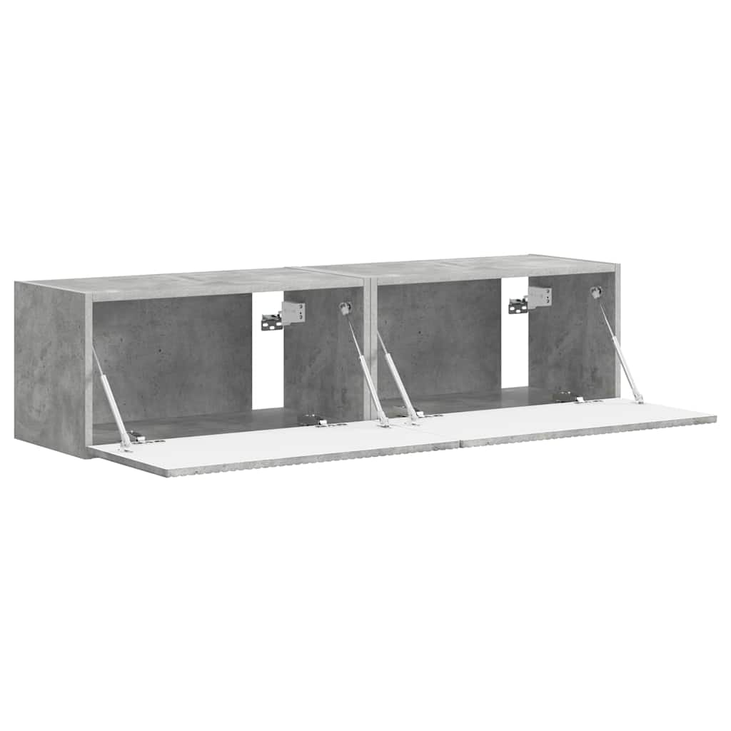 TV Wandkast 2 pcs Beton 60 x 31 x 29,5 cm Bewerkt hout is nu te koop bij PeponiXL, paradijselijk wonen!