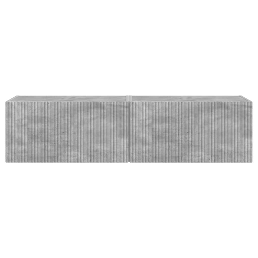 TV Wandkast 2 pcs Beton 60 x 31 x 29,5 cm Bewerkt hout is nu te koop bij PeponiXL, paradijselijk wonen!