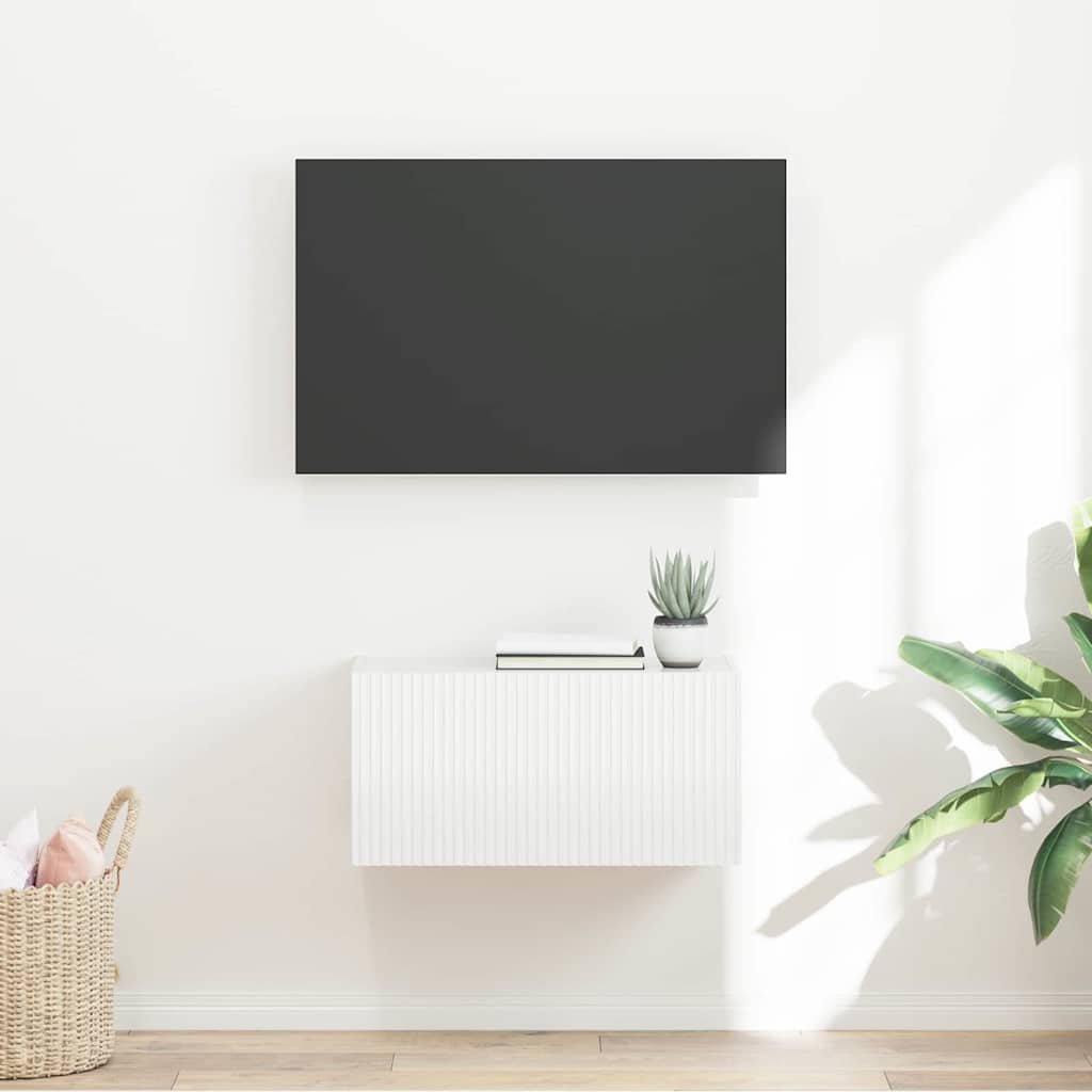 TV Wandkast Glanzend Wit 60 x 31 x 29,5 cm Bewerkt hout is nu te koop bij PeponiXL, paradijselijk wonen!