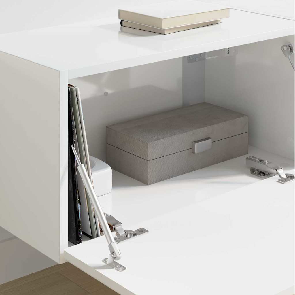 TV Wandkast 2 pcs Glanzend Wit 60 x 31 x 29,5 cm Bewerkt hout is nu te koop bij PeponiXL, paradijselijk wonen!