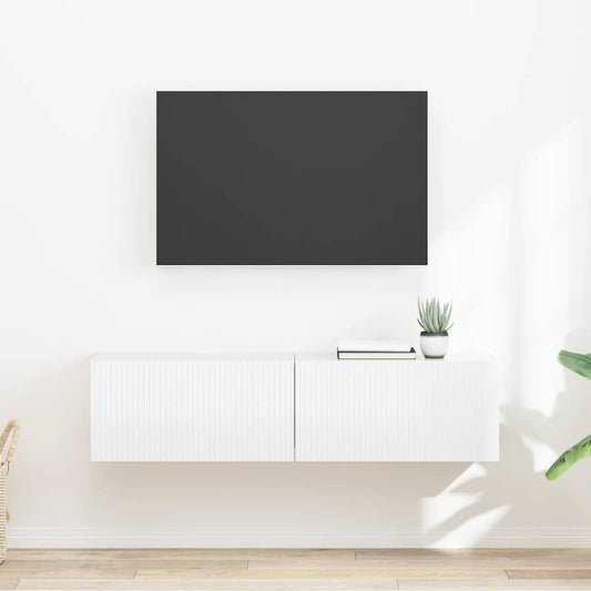 TV Wandkast 2 pcs Glanzend Wit 60 x 31 x 29,5 cm Bewerkt hout is nu te koop bij PeponiXL, paradijselijk wonen!