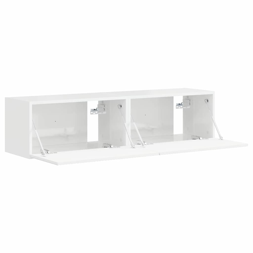 TV Wandkast 2 pcs Glanzend Wit 60 x 31 x 29,5 cm Bewerkt hout is nu te koop bij PeponiXL, paradijselijk wonen!