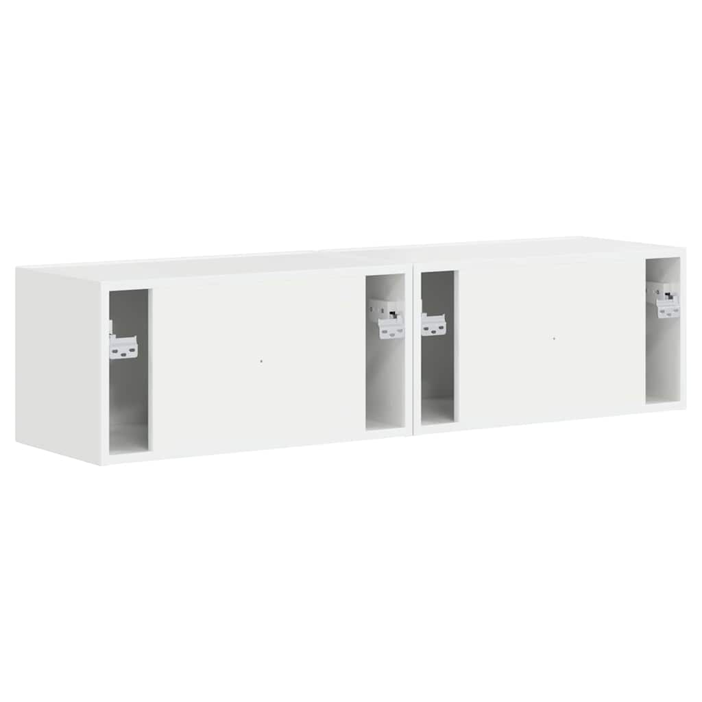 TV Wandkast 2 pcs Glanzend Wit 60 x 31 x 29,5 cm Bewerkt hout is nu te koop bij PeponiXL, paradijselijk wonen!