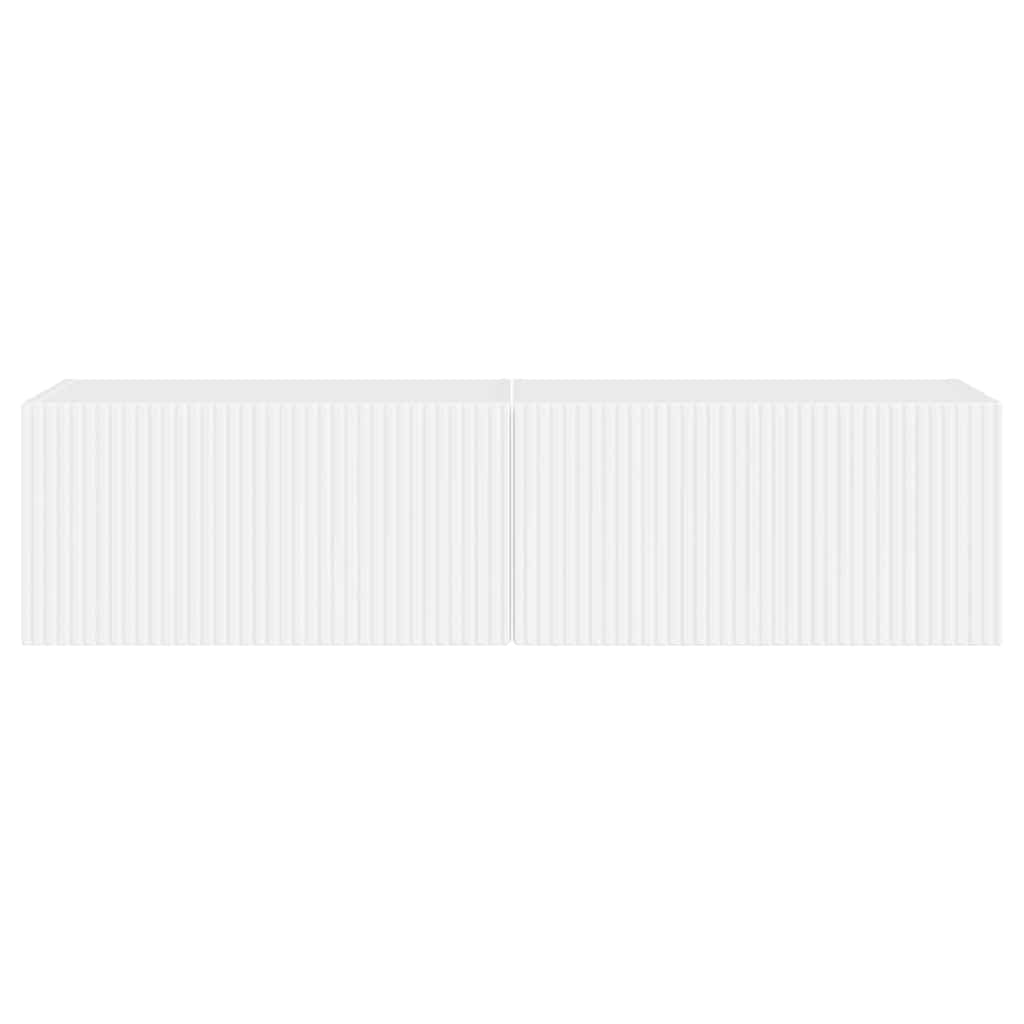 TV Wandkast 2 pcs Glanzend Wit 60 x 31 x 29,5 cm Bewerkt hout is nu te koop bij PeponiXL, paradijselijk wonen!