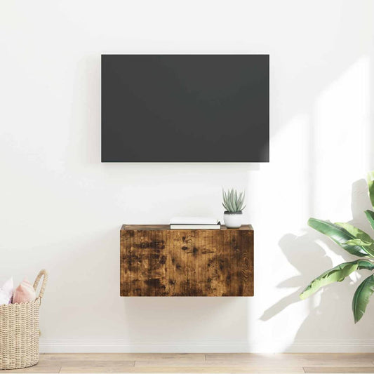 TV Wandkast Gerookt eiken 60 x 31 x 29,5 cm Bewerkt hout is nu te koop bij PeponiXL, paradijselijk wonen!