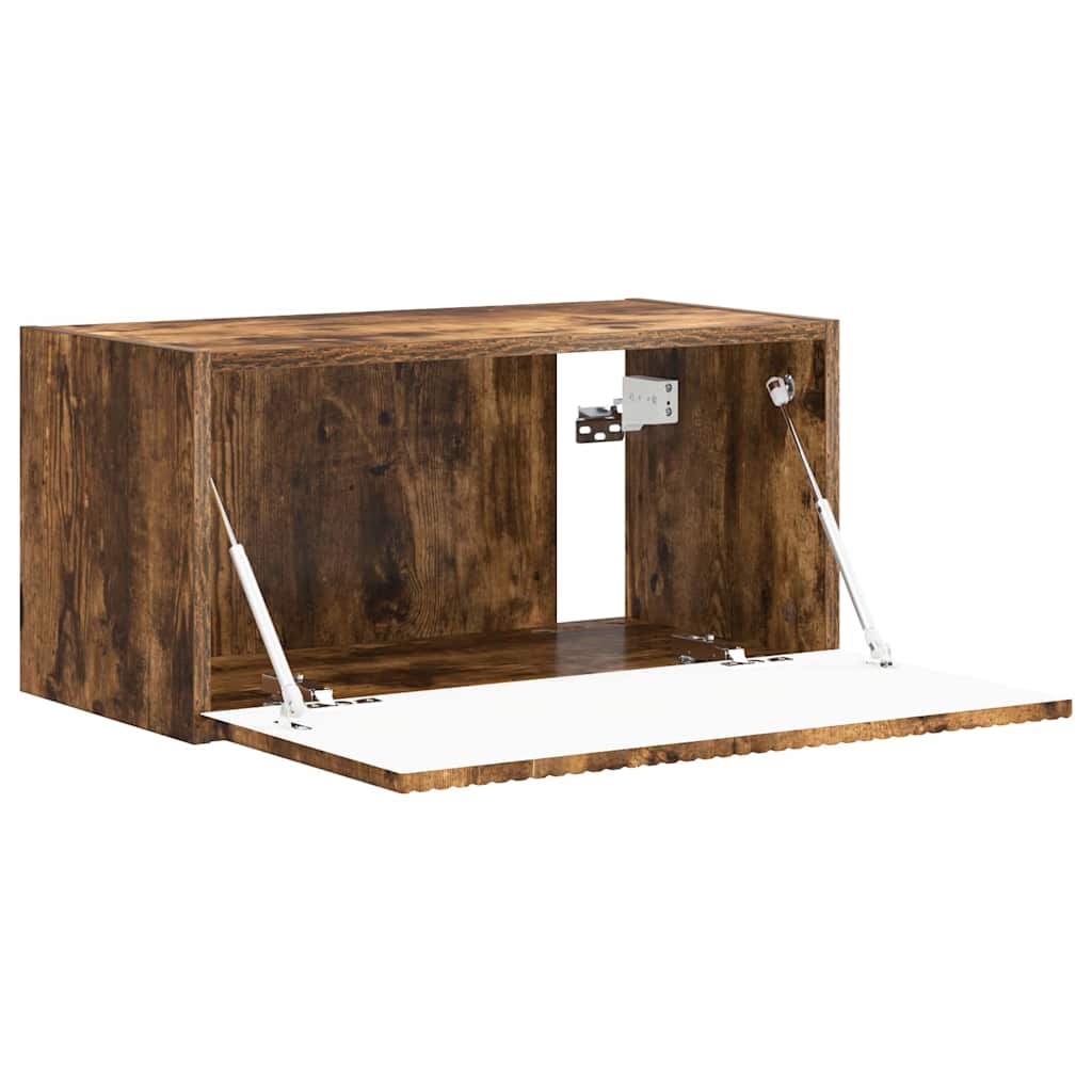 TV Wandkast Gerookt eiken 60 x 31 x 29,5 cm Bewerkt hout is nu te koop bij PeponiXL, paradijselijk wonen!