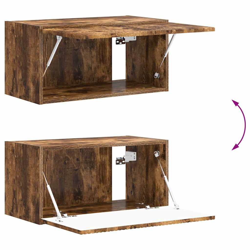 TV Wandkast Gerookt eiken 60 x 31 x 29,5 cm Bewerkt hout is nu te koop bij PeponiXL, paradijselijk wonen!