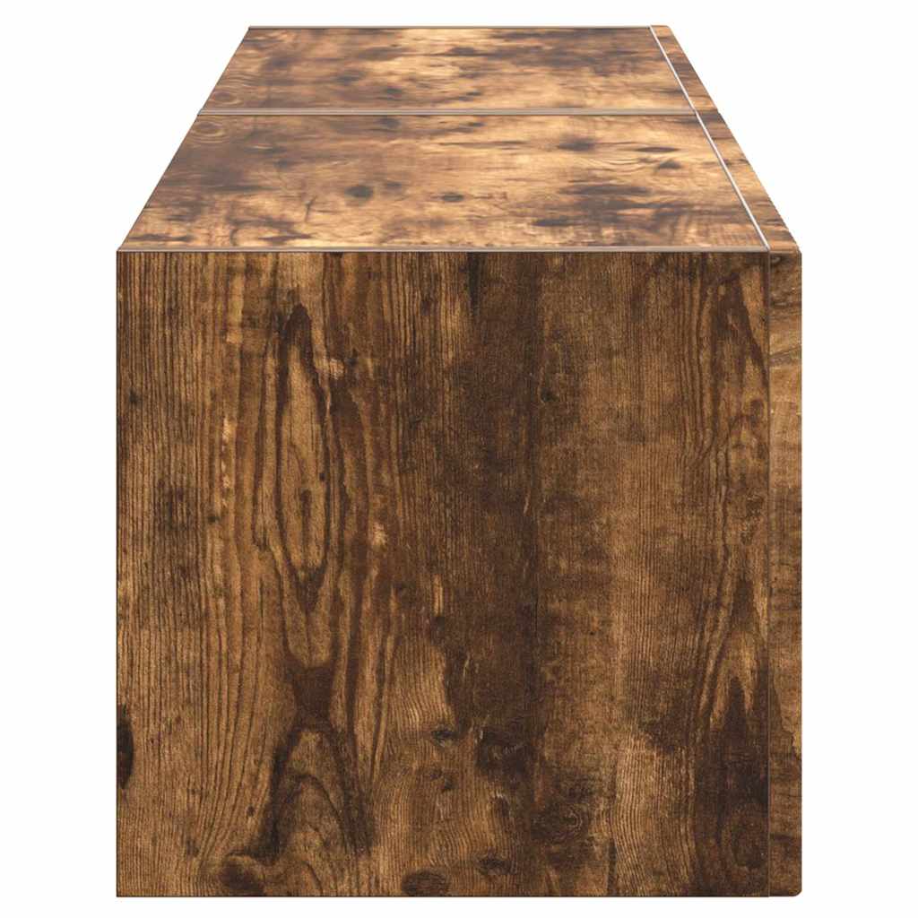 TV Wandkast 2 pcs Gerookt eiken 60 x 31 x 29,5 cm Bewerkt hout is nu te koop bij PeponiXL, paradijselijk wonen!
