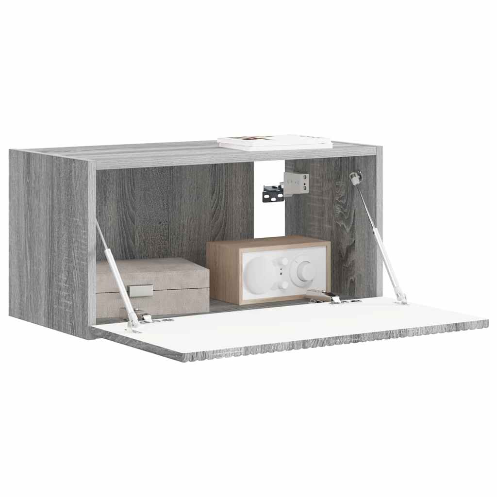 TV Wandkast Grijs Sonoma 60 x 31 x 29,5 cm Bewerkt hout is nu te koop bij PeponiXL, paradijselijk wonen!