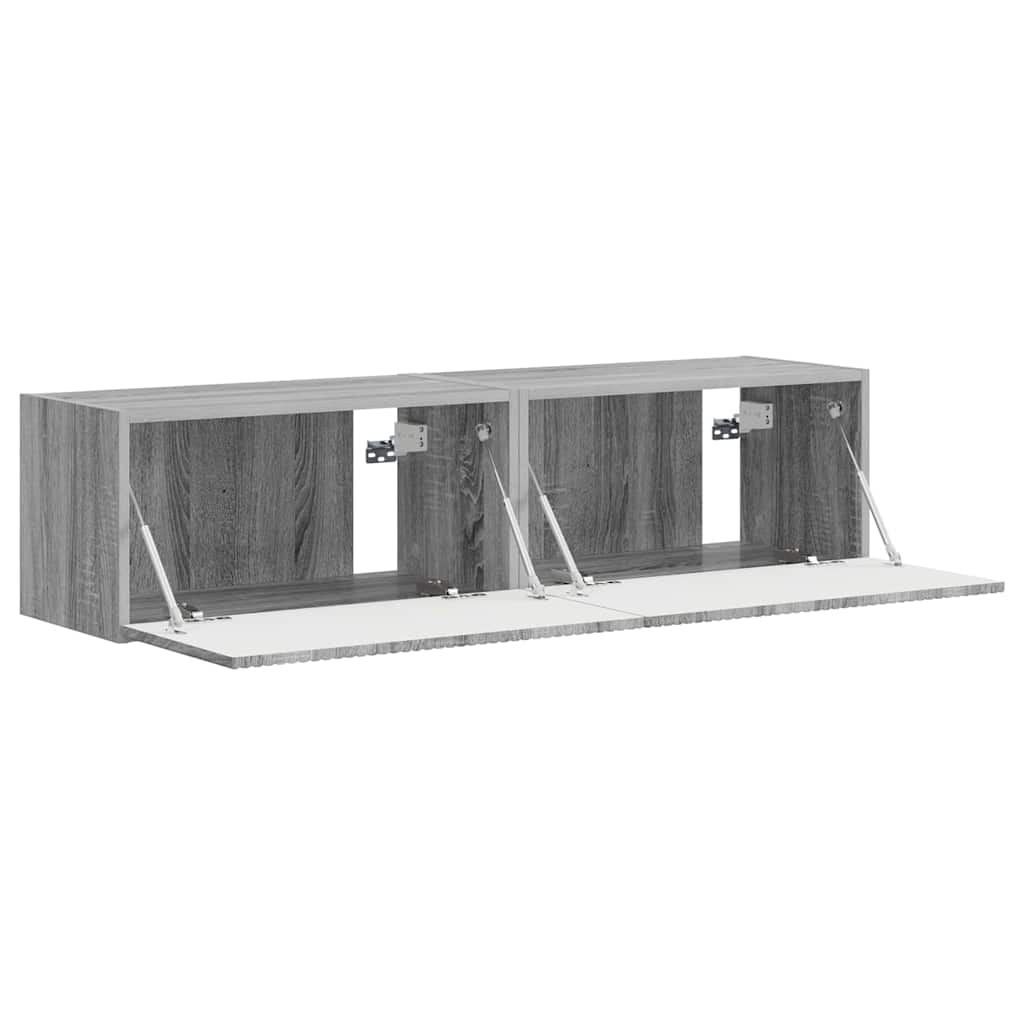 TV Wandkast 2 pcs Grijs Sonoma 60 x 31 x 29,5 cm Bewerkt hout is nu te koop bij PeponiXL, paradijselijk wonen!