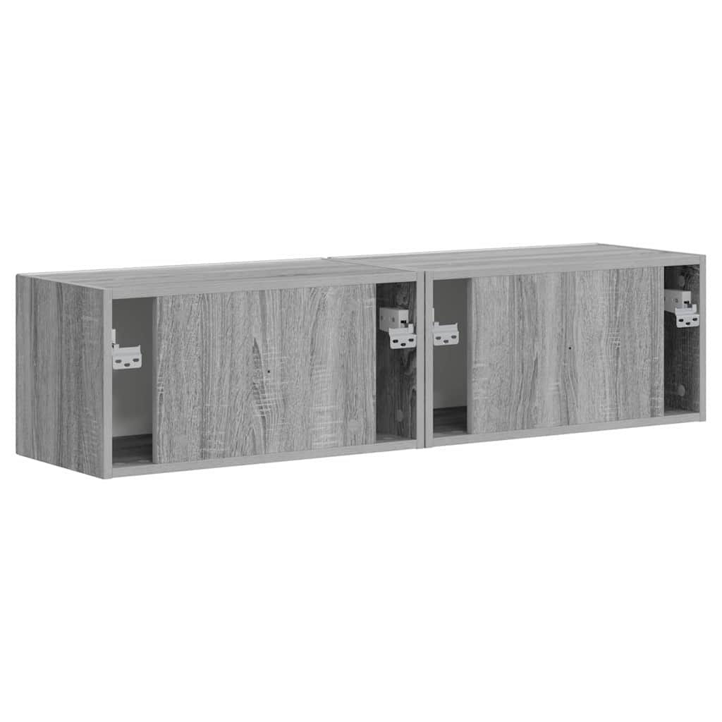 TV Wandkast 2 pcs Grijs Sonoma 60 x 31 x 29,5 cm Bewerkt hout is nu te koop bij PeponiXL, paradijselijk wonen!