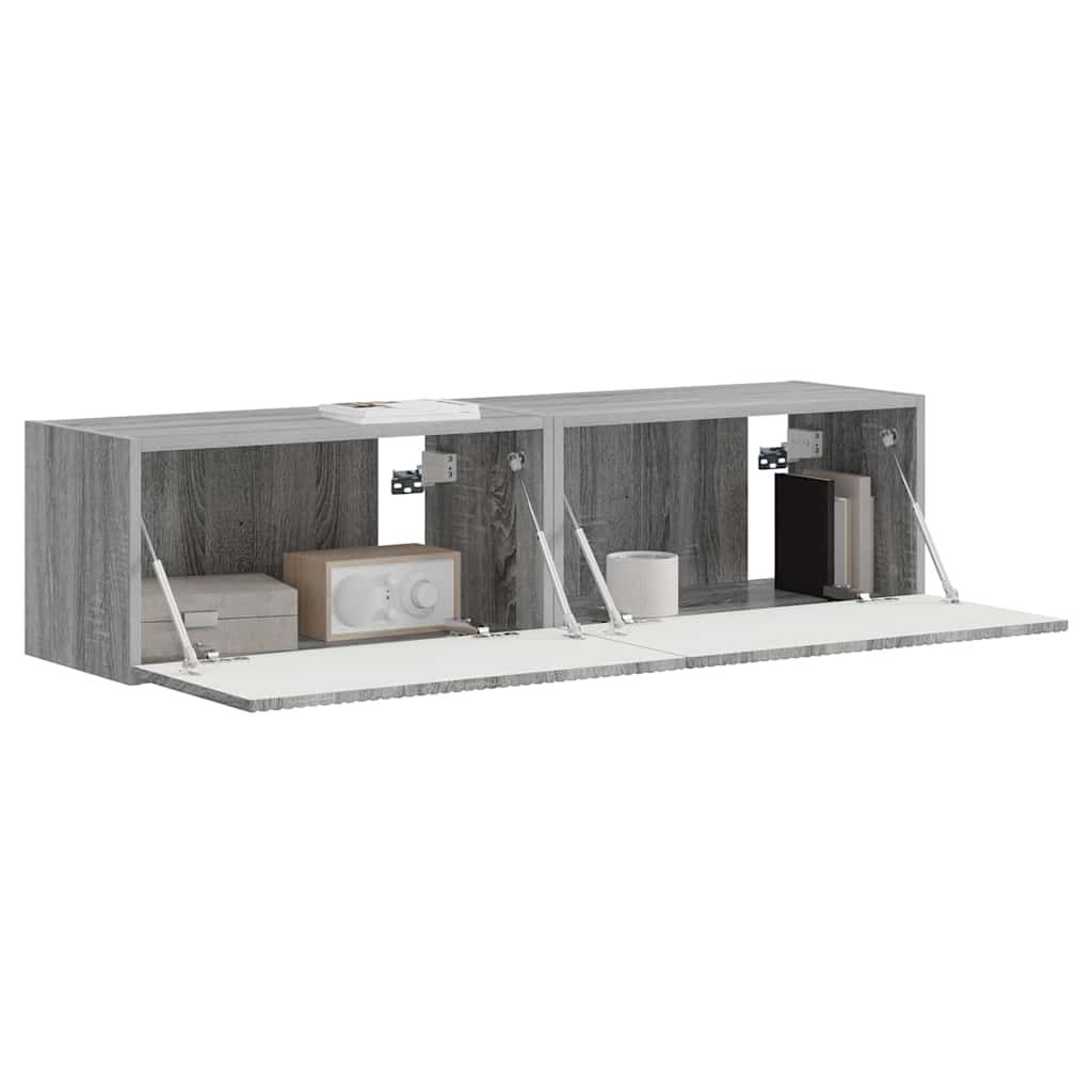 TV Wandkast 2 pcs Grijs Sonoma 60 x 31 x 29,5 cm Bewerkt hout is nu te koop bij PeponiXL, paradijselijk wonen!