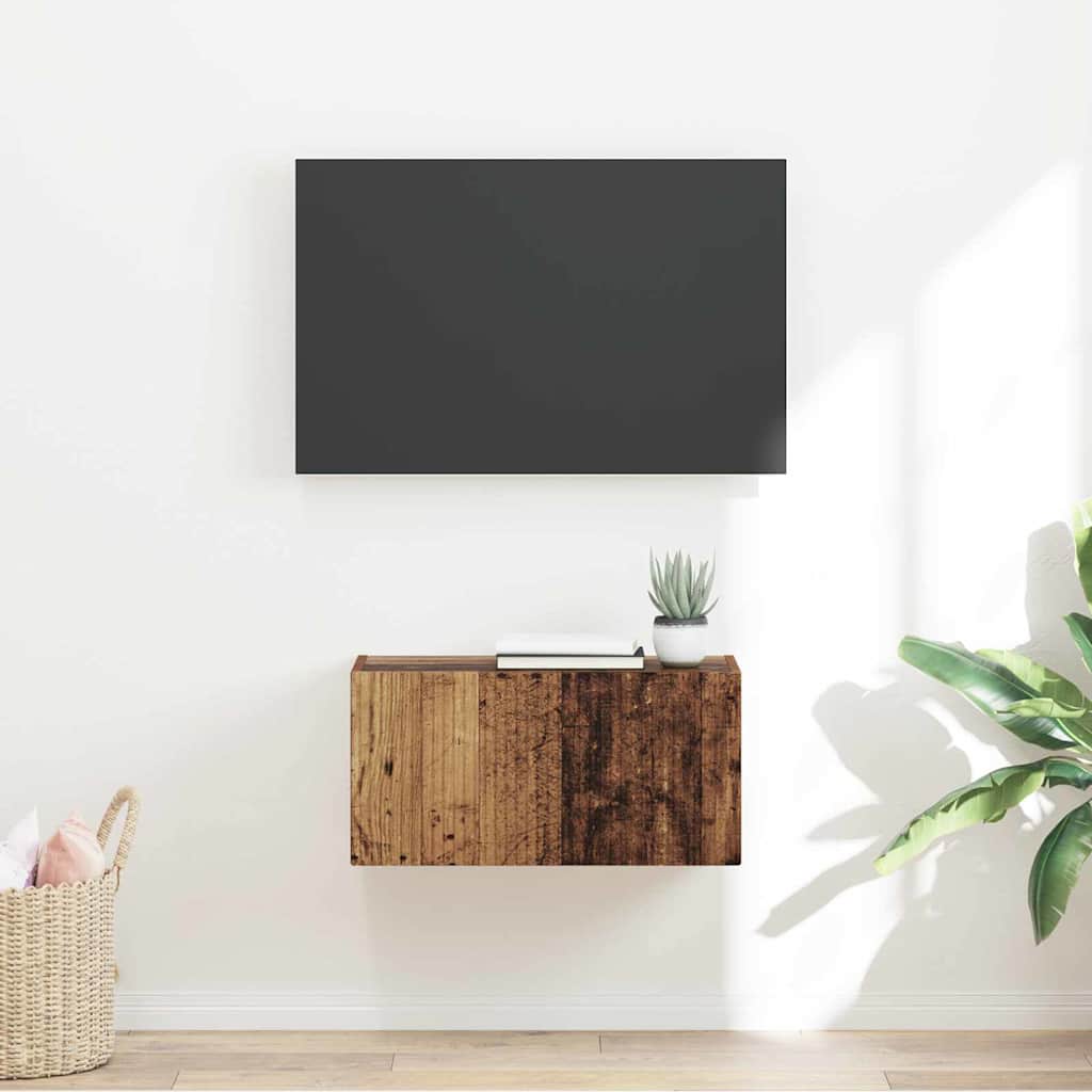 TV Wandkast Oud Hout 60 x 31 x 29,5 cm Bewerkt hout is nu te koop bij PeponiXL, paradijselijk wonen!
